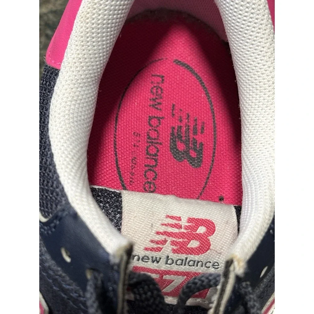 New Balance 574 Navy Pink Platform Liftstyle‎ Shoe WL574ZCB Women 9 Excellent